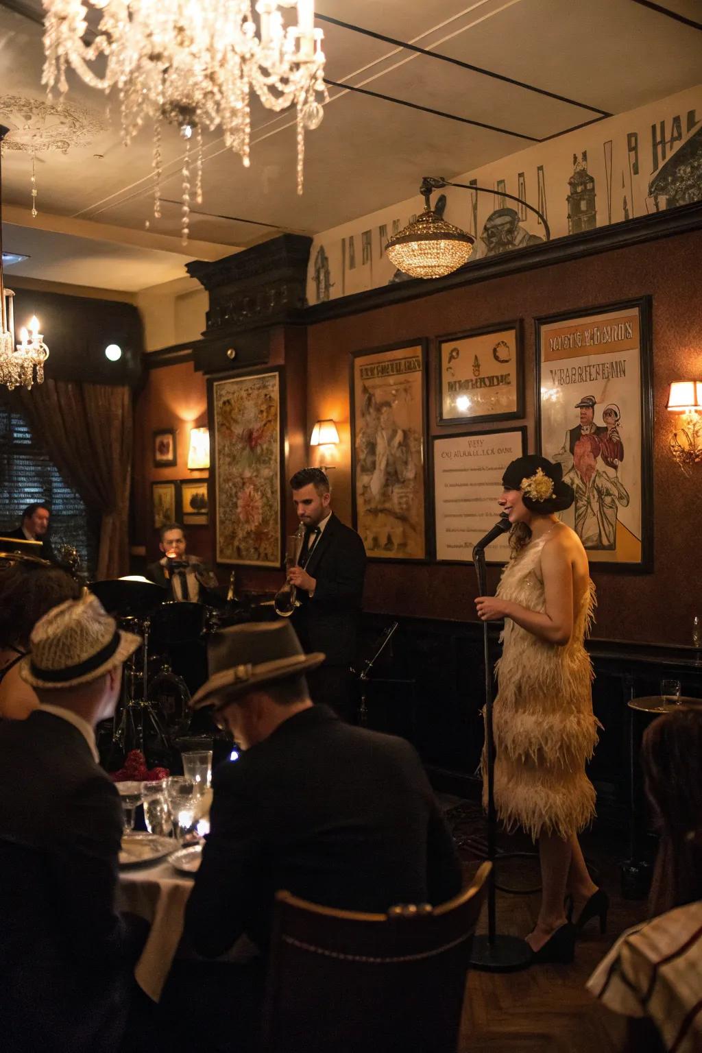 Relive the charm of the Reviving Twenties through a speakeasy party.