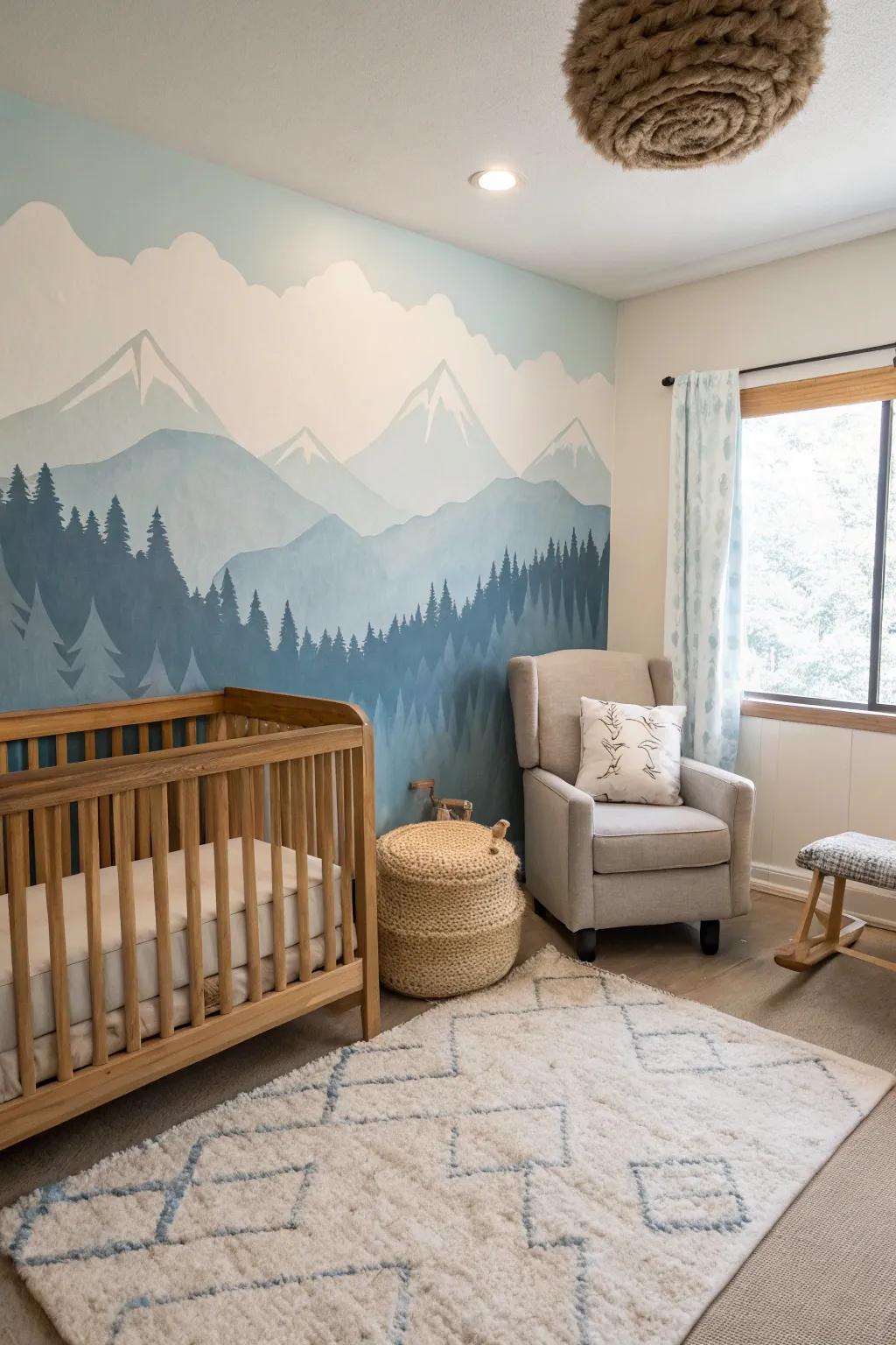 Find tranquility in a mountain-inspired nursery.