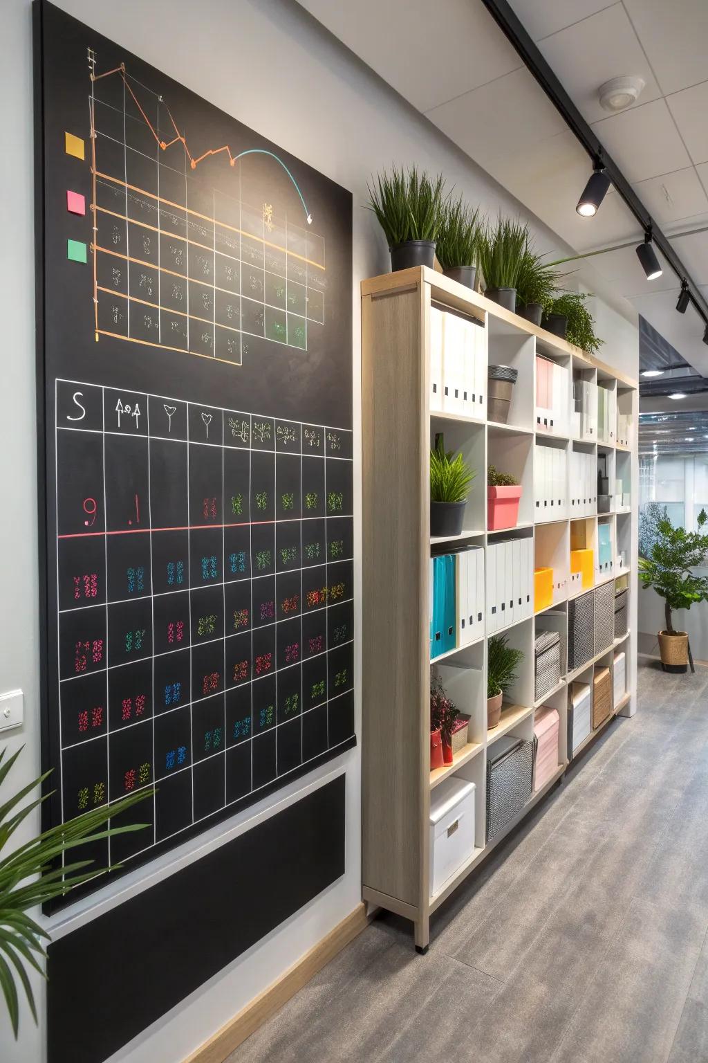 Visualize your month with a chalkboard calendar.
