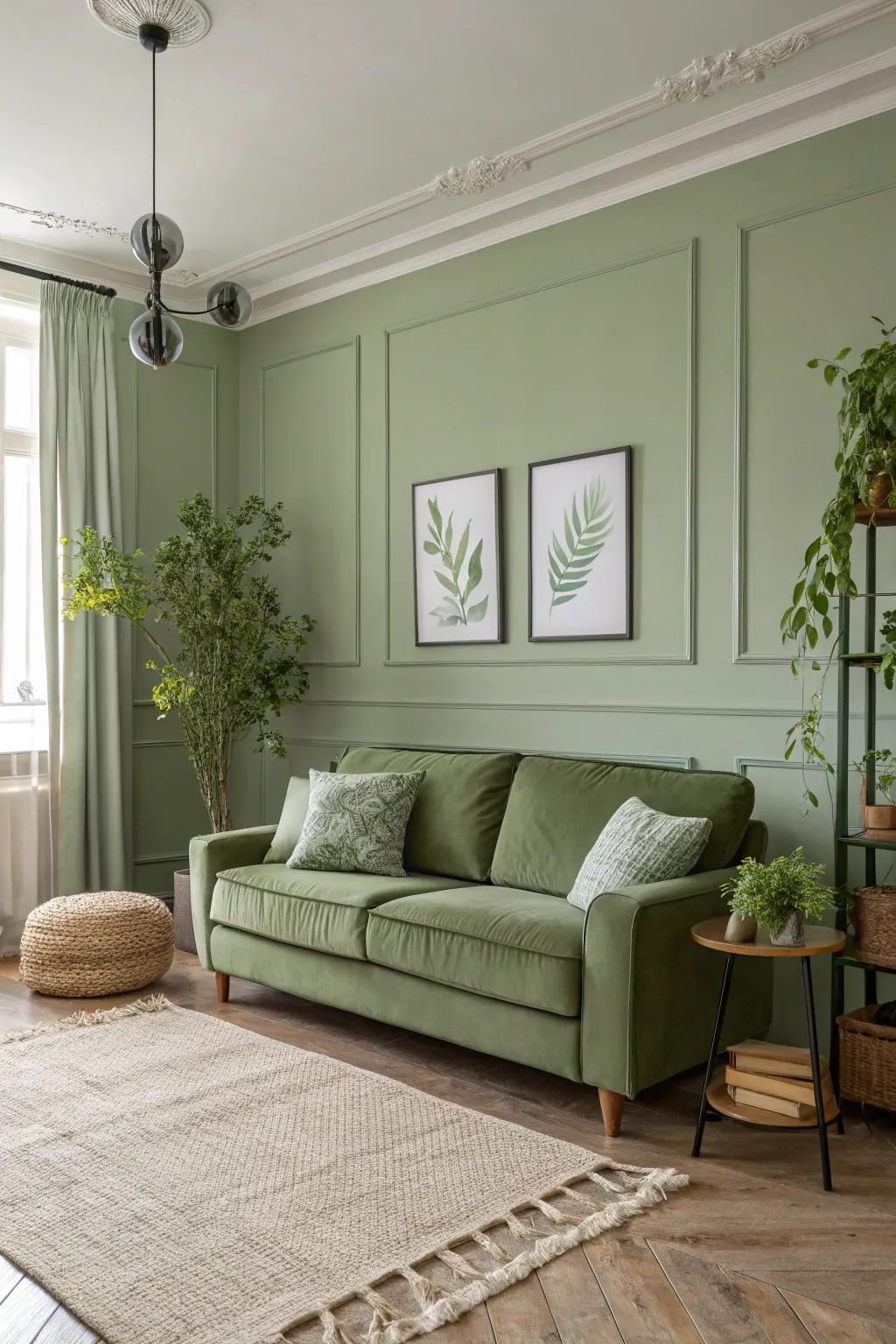 Diverse verdant shades generate an advanced single-color consequence.