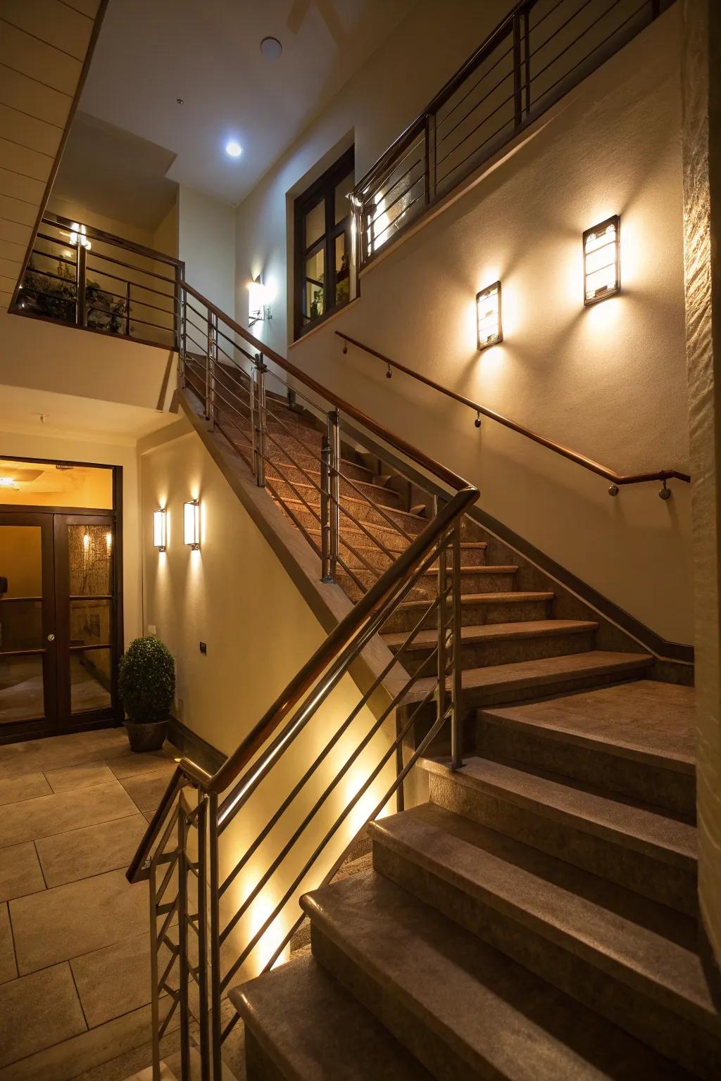 Integrated lighting adds both utility and a gentle ambiance.