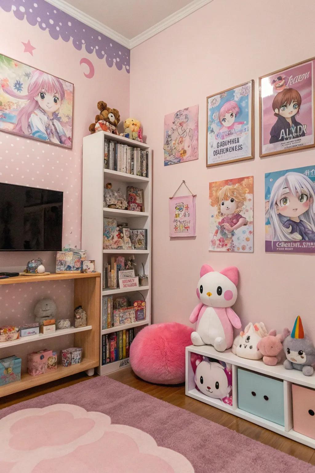 Employ color to unify your space and accentuate your anime enthusiasm.
