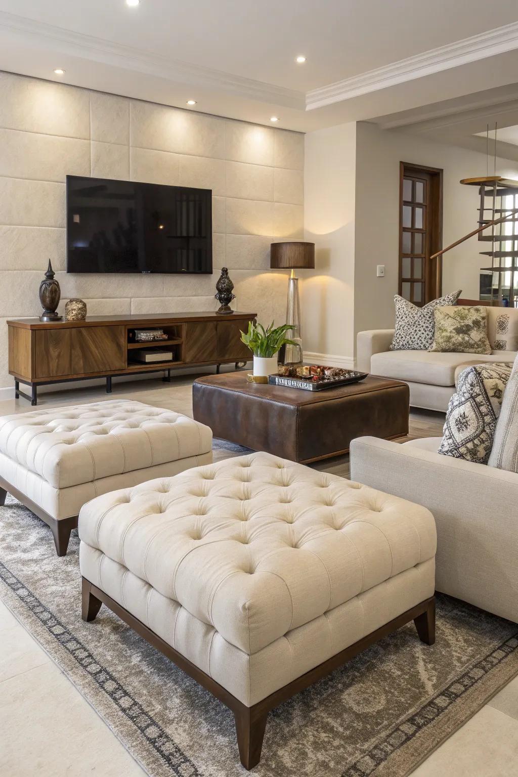 Ottomans delivering adaptable seating choices