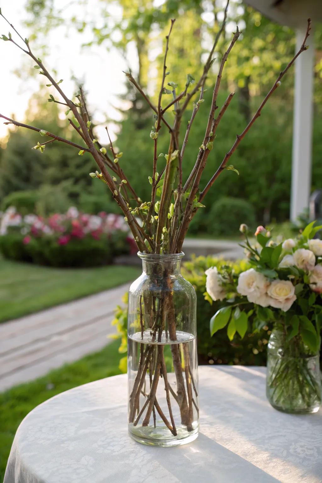 Cut tree limbs in a vase produce a simple yet stunning centerpiece.