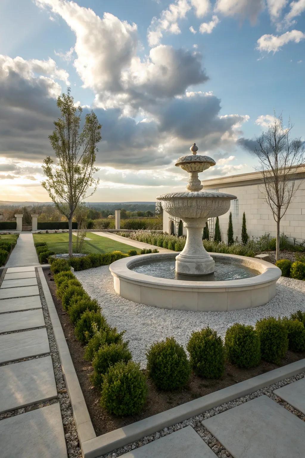 Sculptural fountains make a strong artistic statement in any setting.