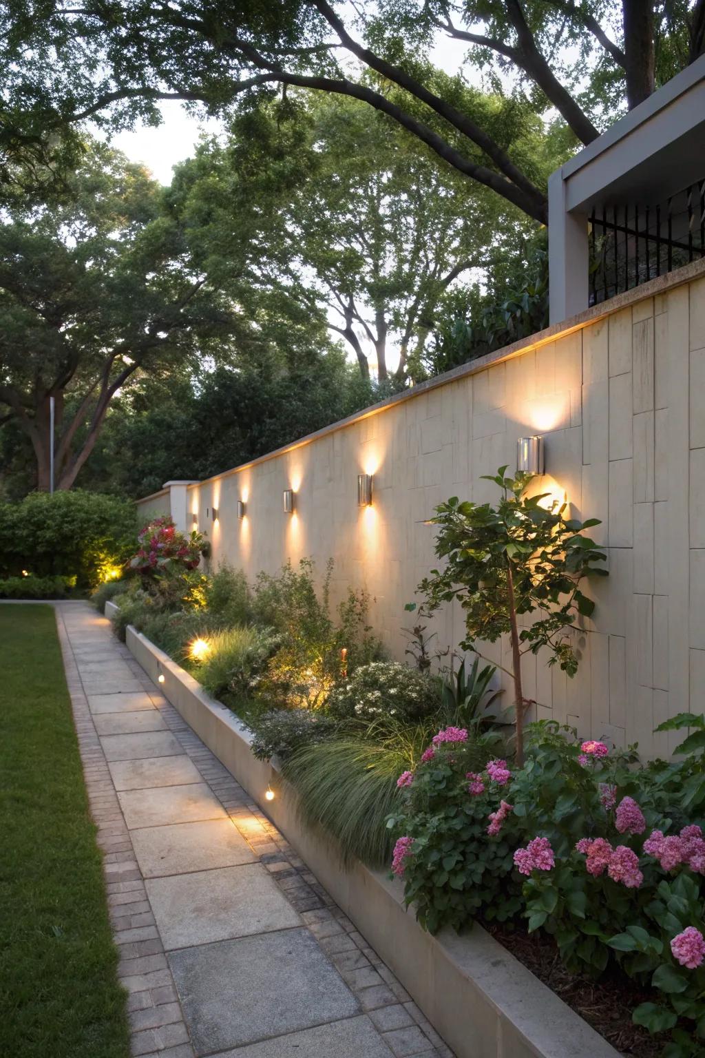 Lights that harmonize with nature for a unified appearance.