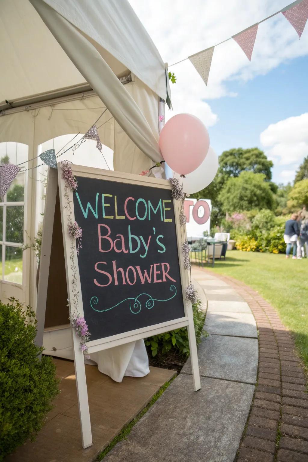 Charming signage imparts a personal element to the festivity.
