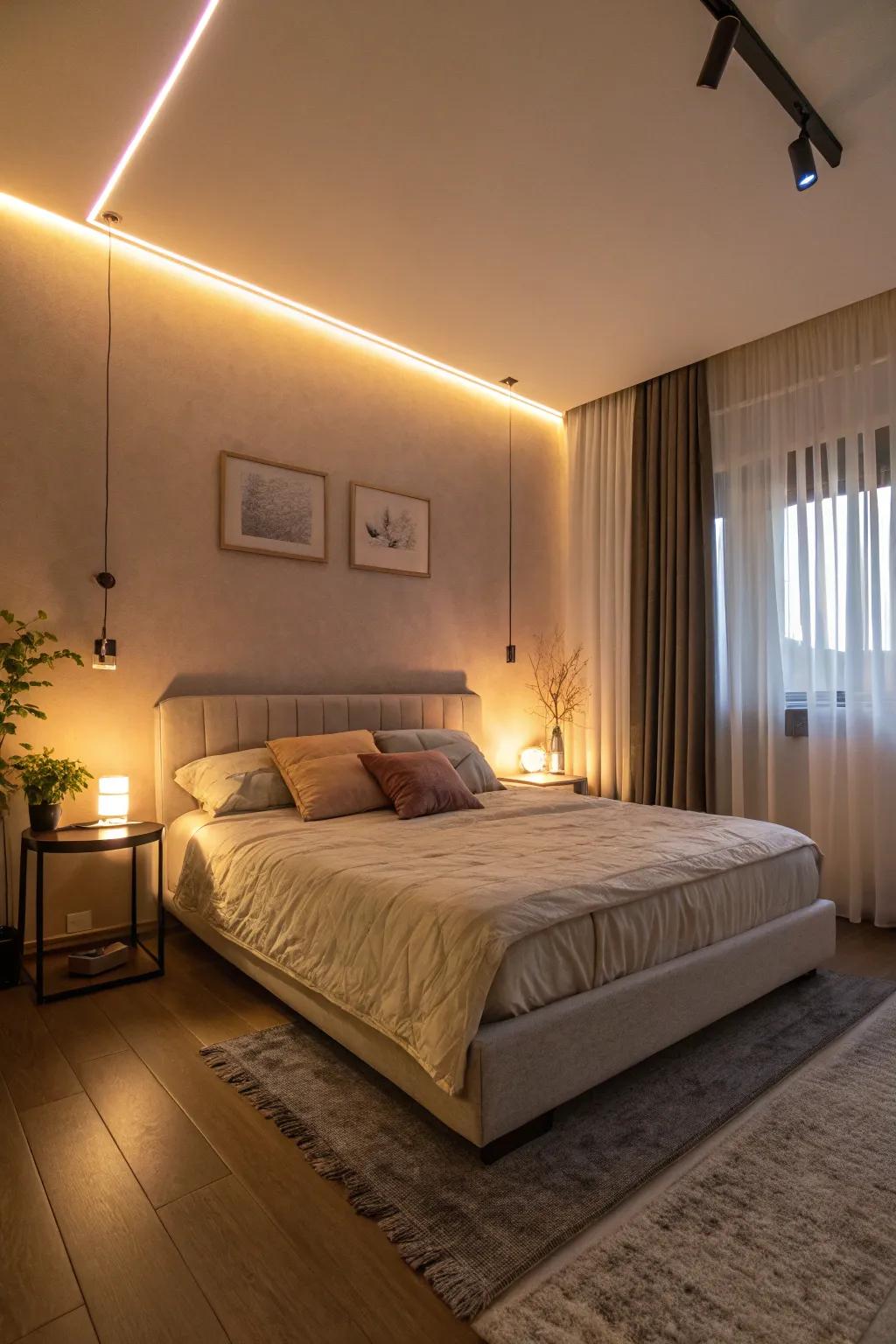 LED strips for a delicate, energy-conserving radiance.