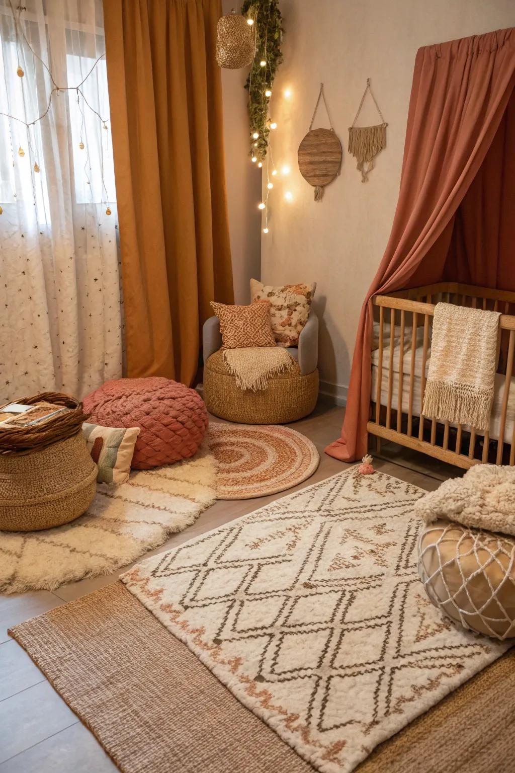 Comfortable materials add warmth and comfort to any nursery space.