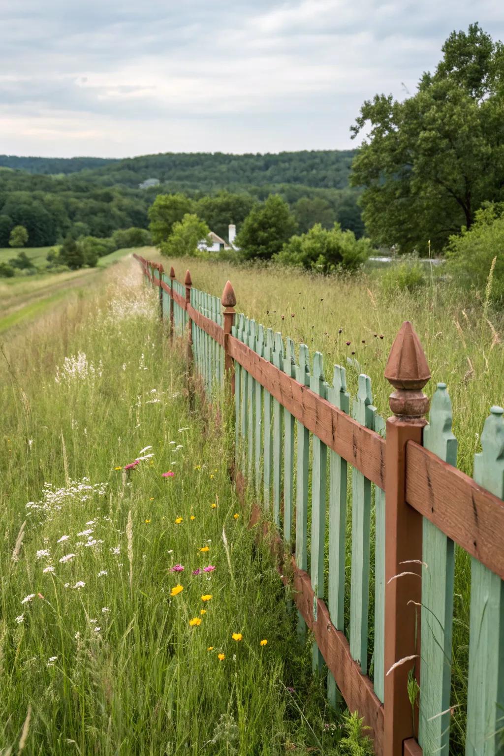 A fence naturally blending with its organic surroundings.