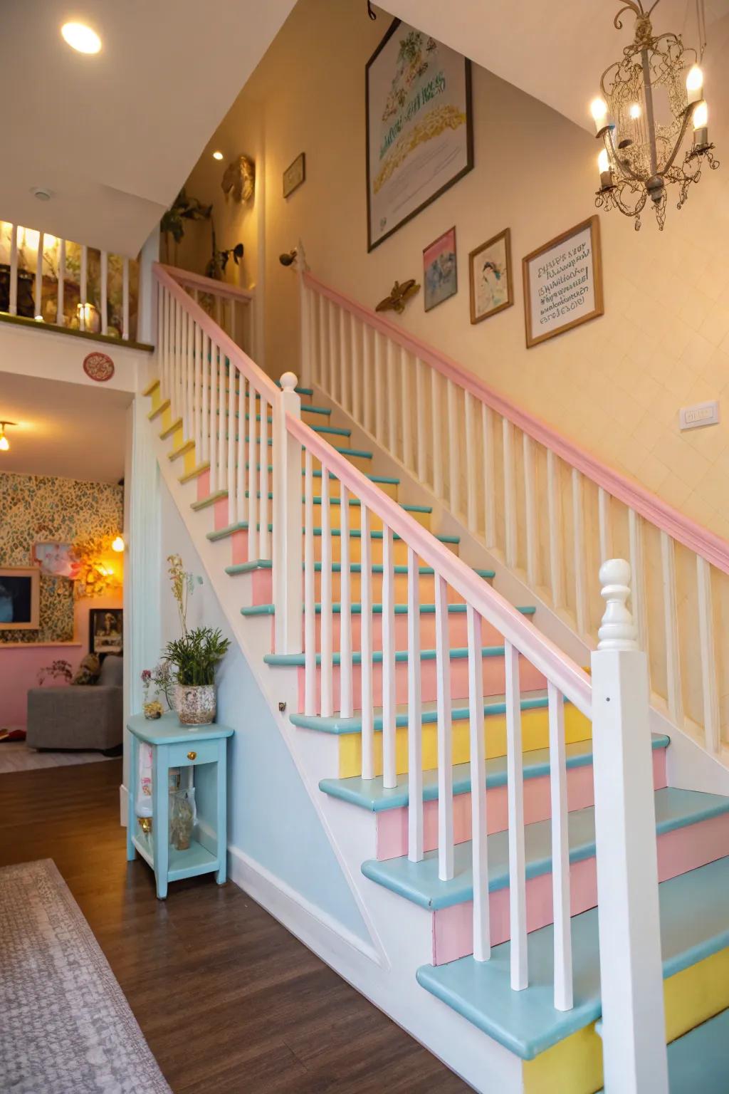 Pastels fashion a tranquil and whimsical ambiance.