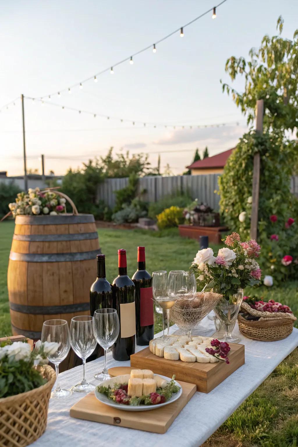 Enjoy a delightful wine tasting evening filled with flavor.