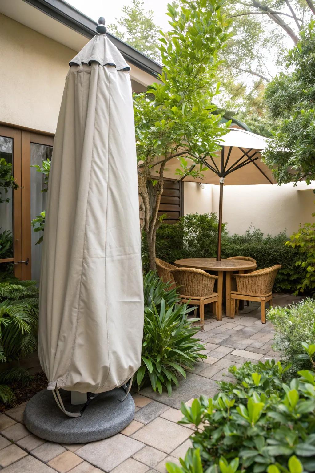 Keep your umbrella secure with a protective shield.