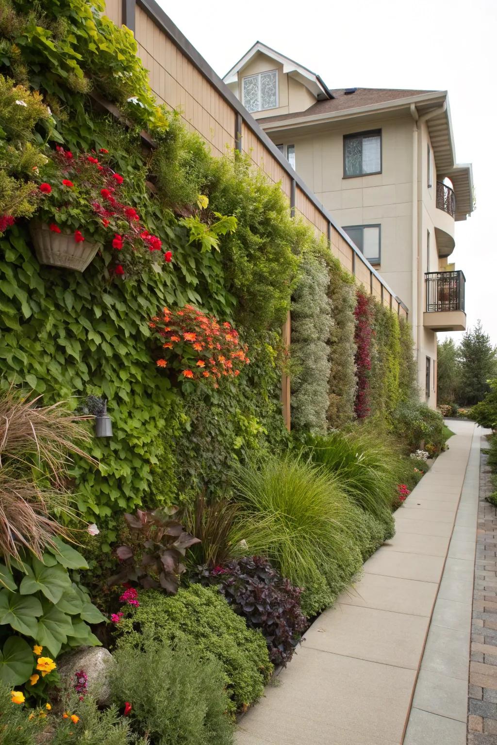 Living walls enhance visual appeal and improve air quality.