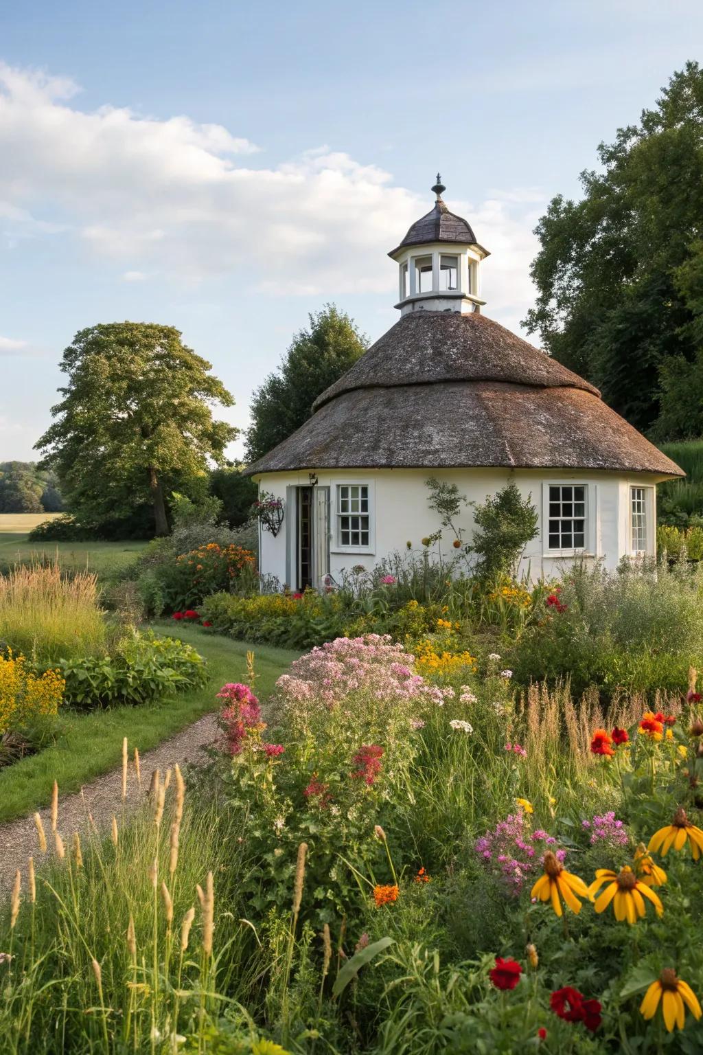 A storybook cottage enhanced by a quaint cupola.