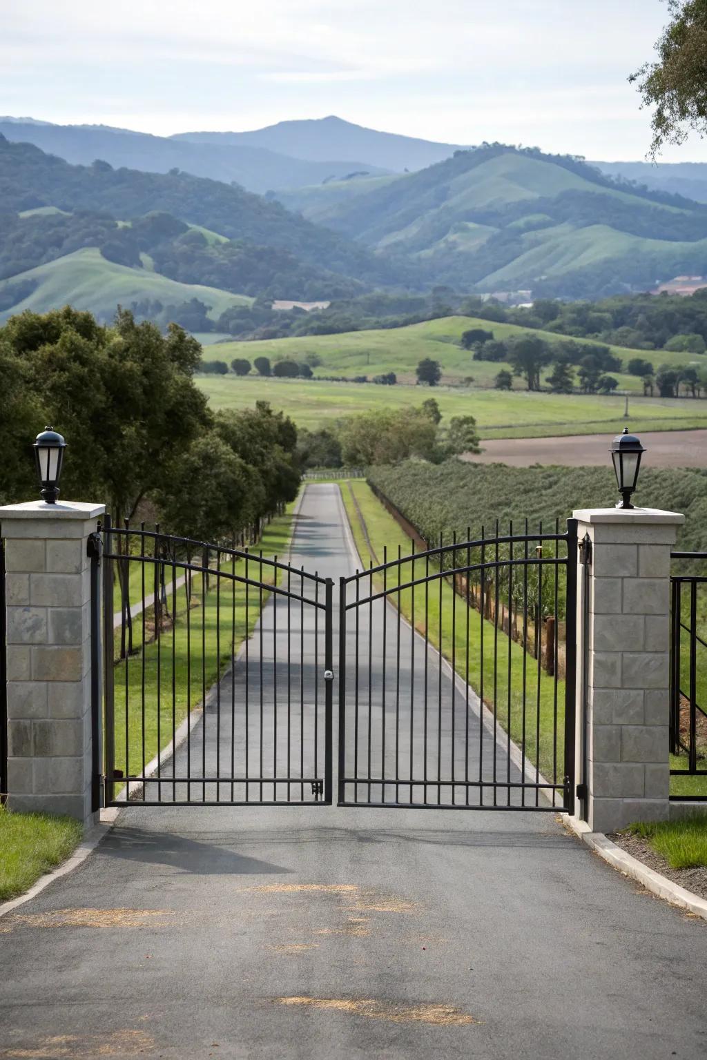 Dual portals provide a grand entryway for any property.