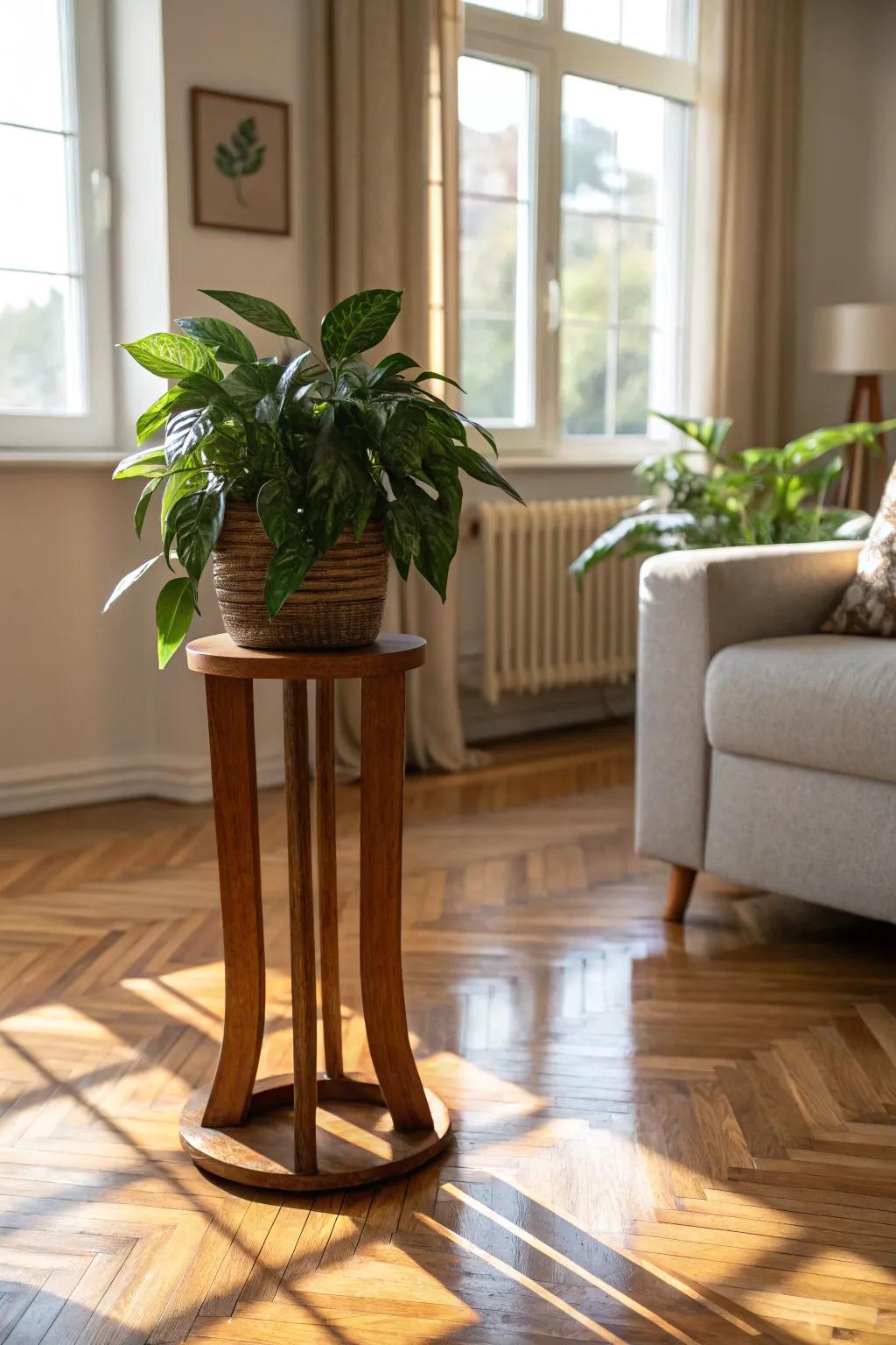 Achieve harmony with decor-integrated botanical platforms.