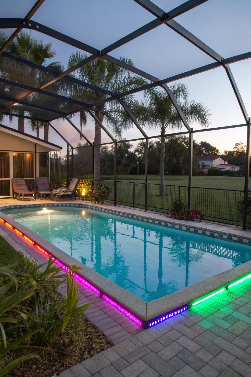LED strips deliver consistent lighting.