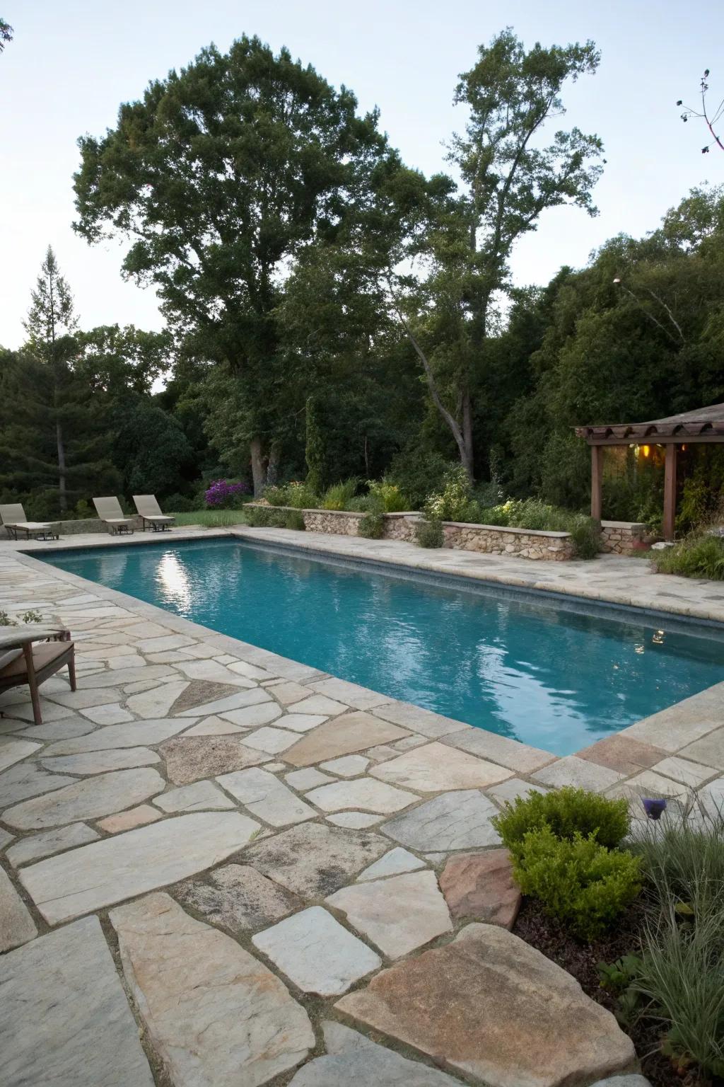 Inherent rock decking delivers ageless elegance and resilience.