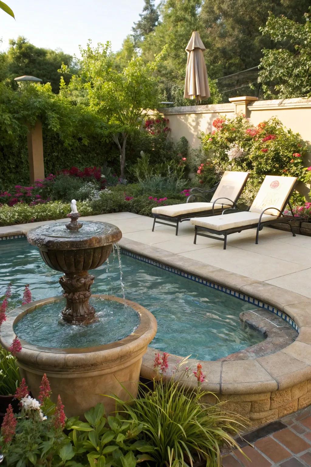 Introduce a serene touch with a soothing hydro feature.
