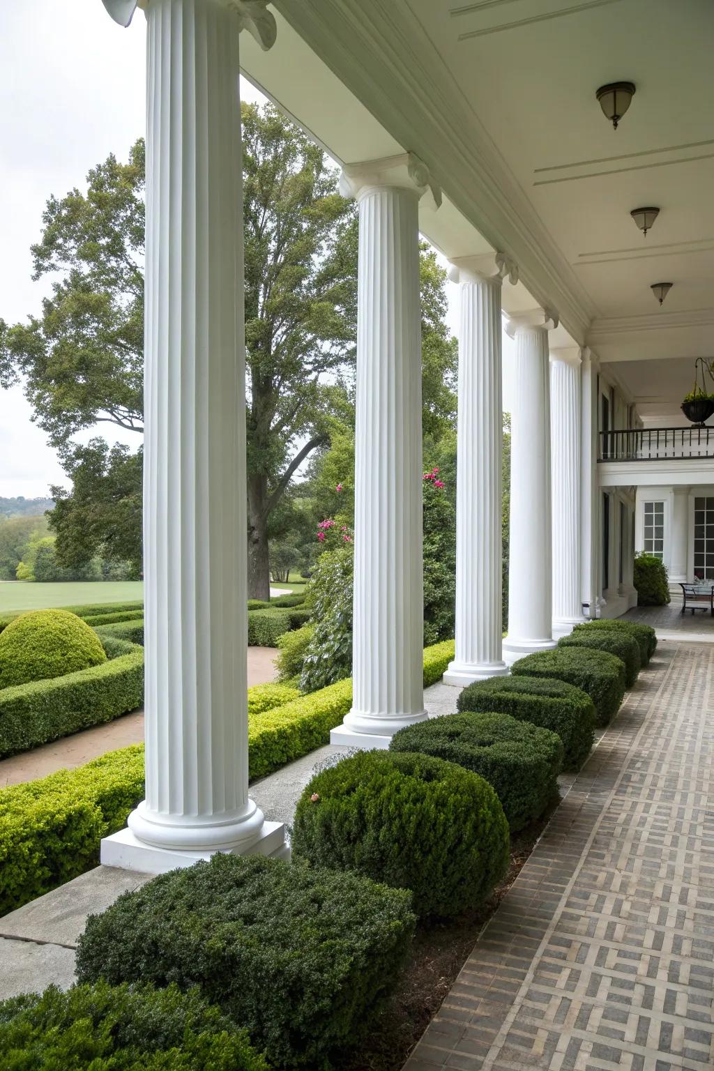 Classic columns offer timeless elegance.