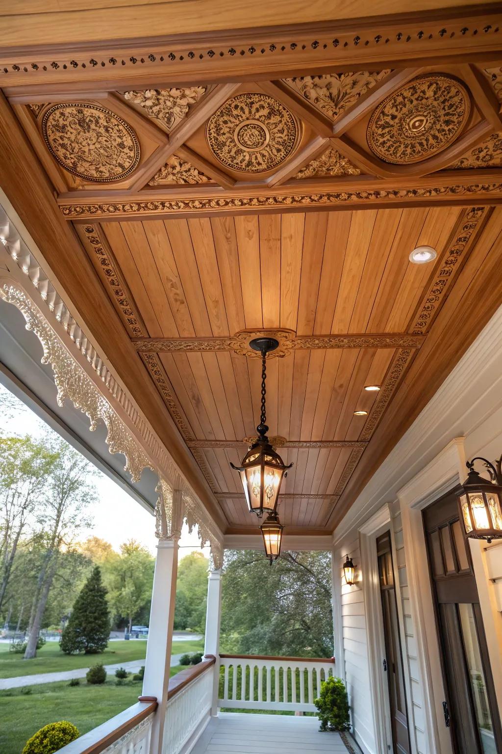 Sophisticated wood paneling creating a cozy setting.