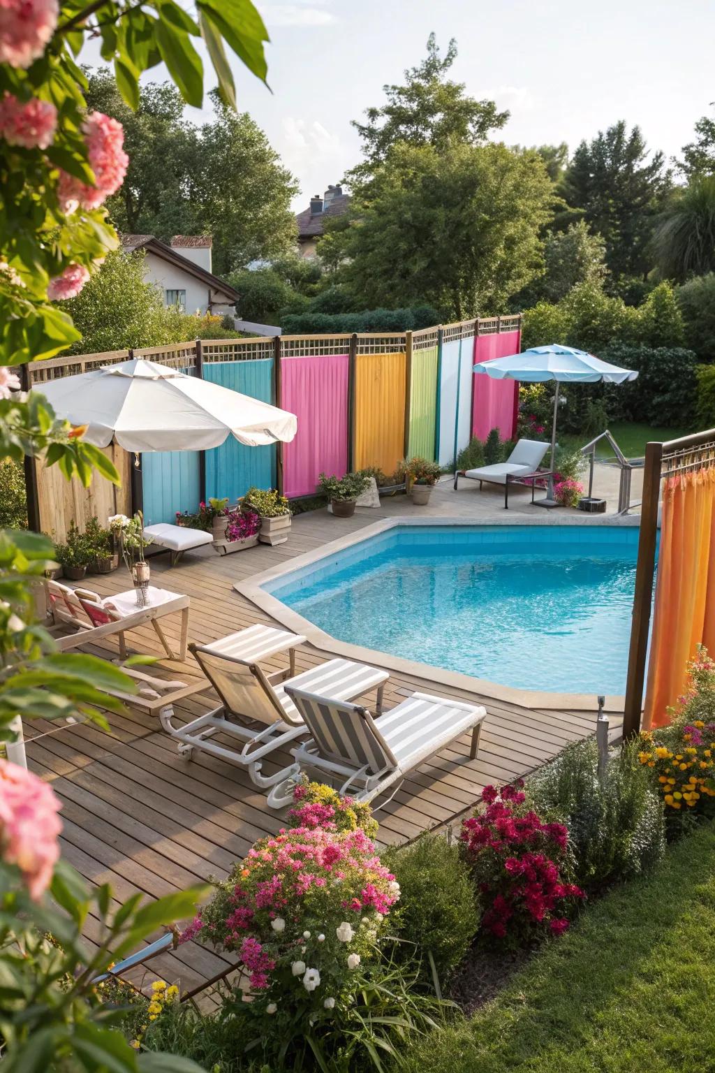 Seclusion screens provide a versatile solution for poolside privacy.