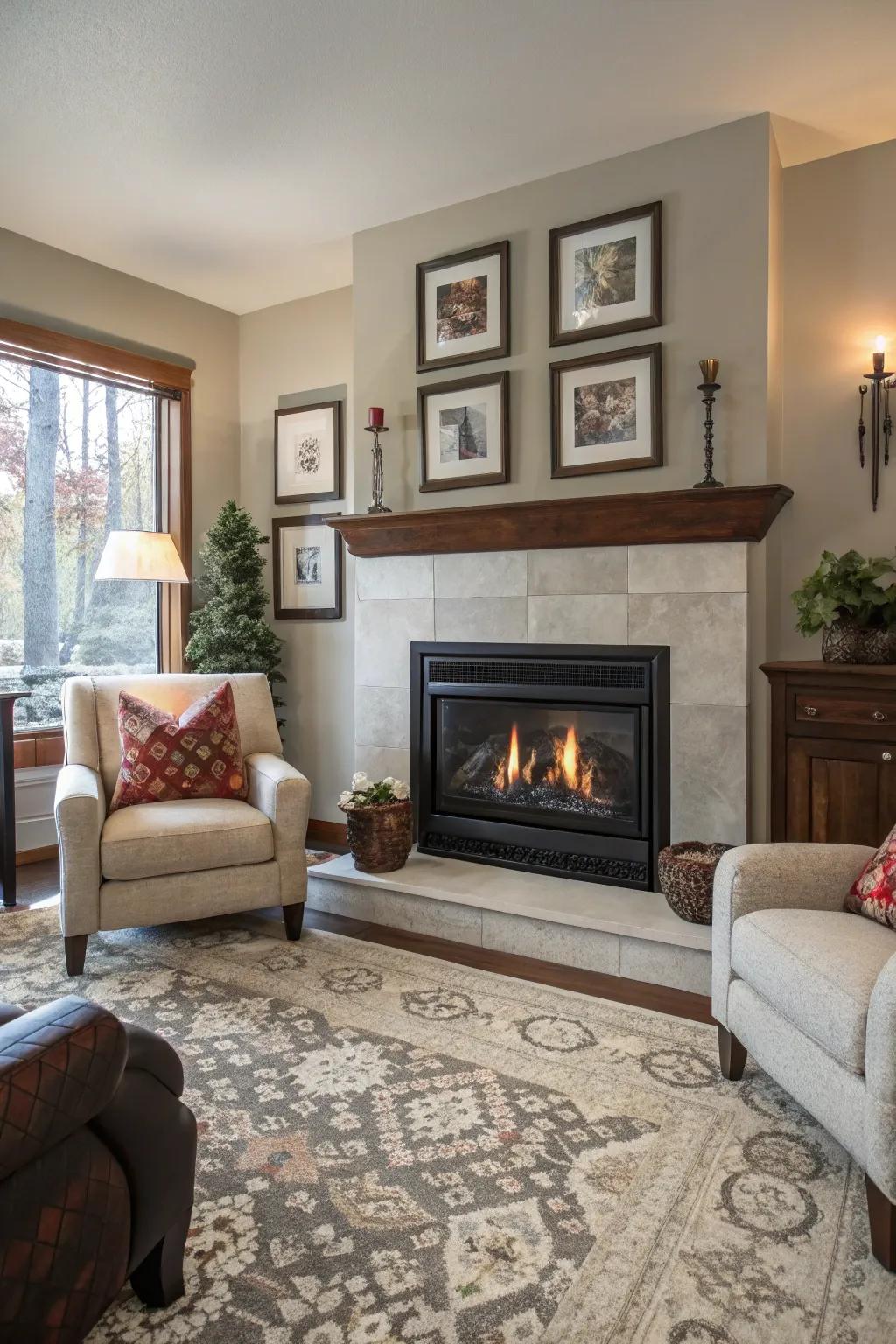 A living space showcasing a fusion of contemporary and time-honored styles.
