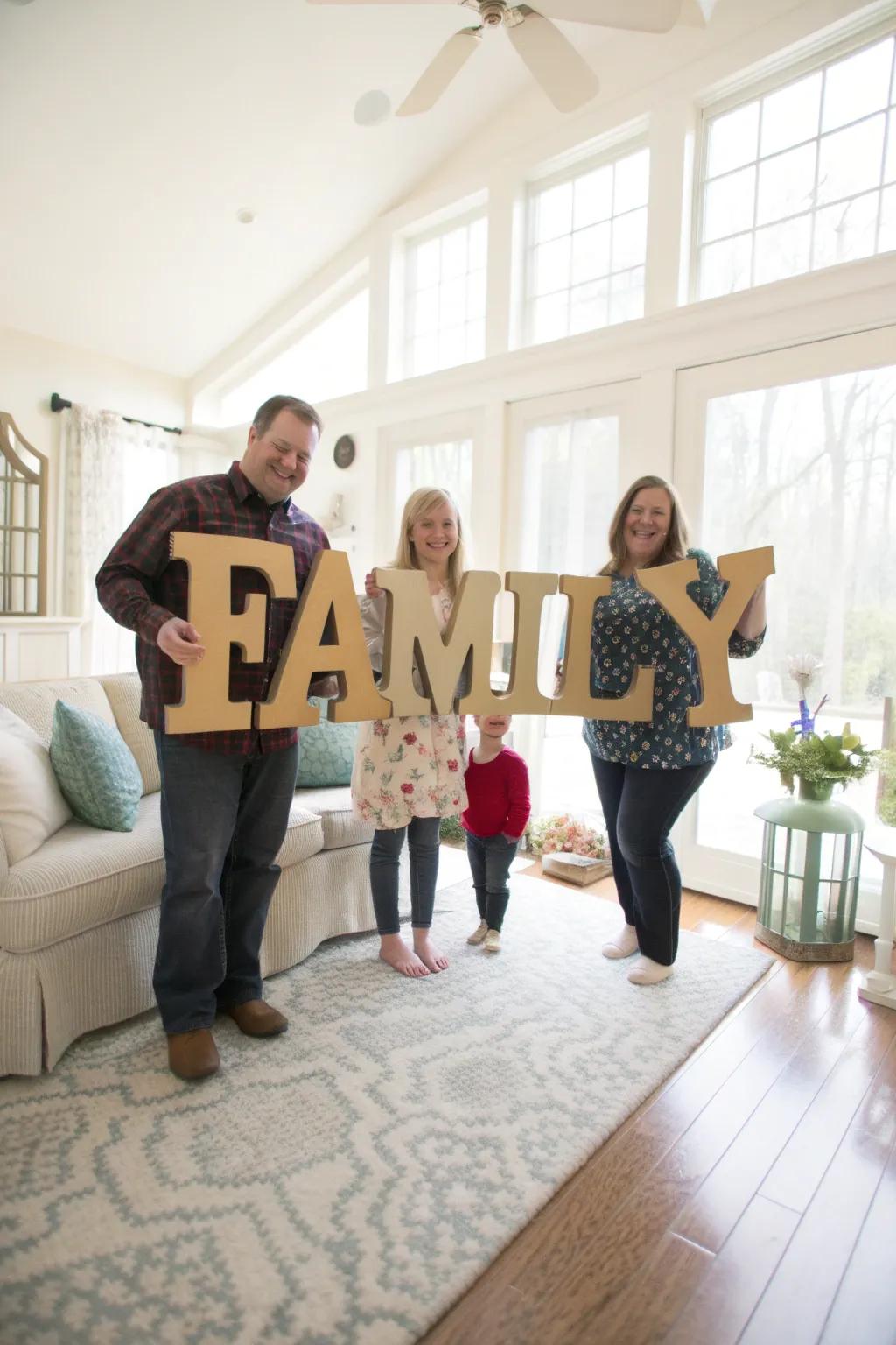 Personalize your photoshoot using enjoyable and significant letter accessories.