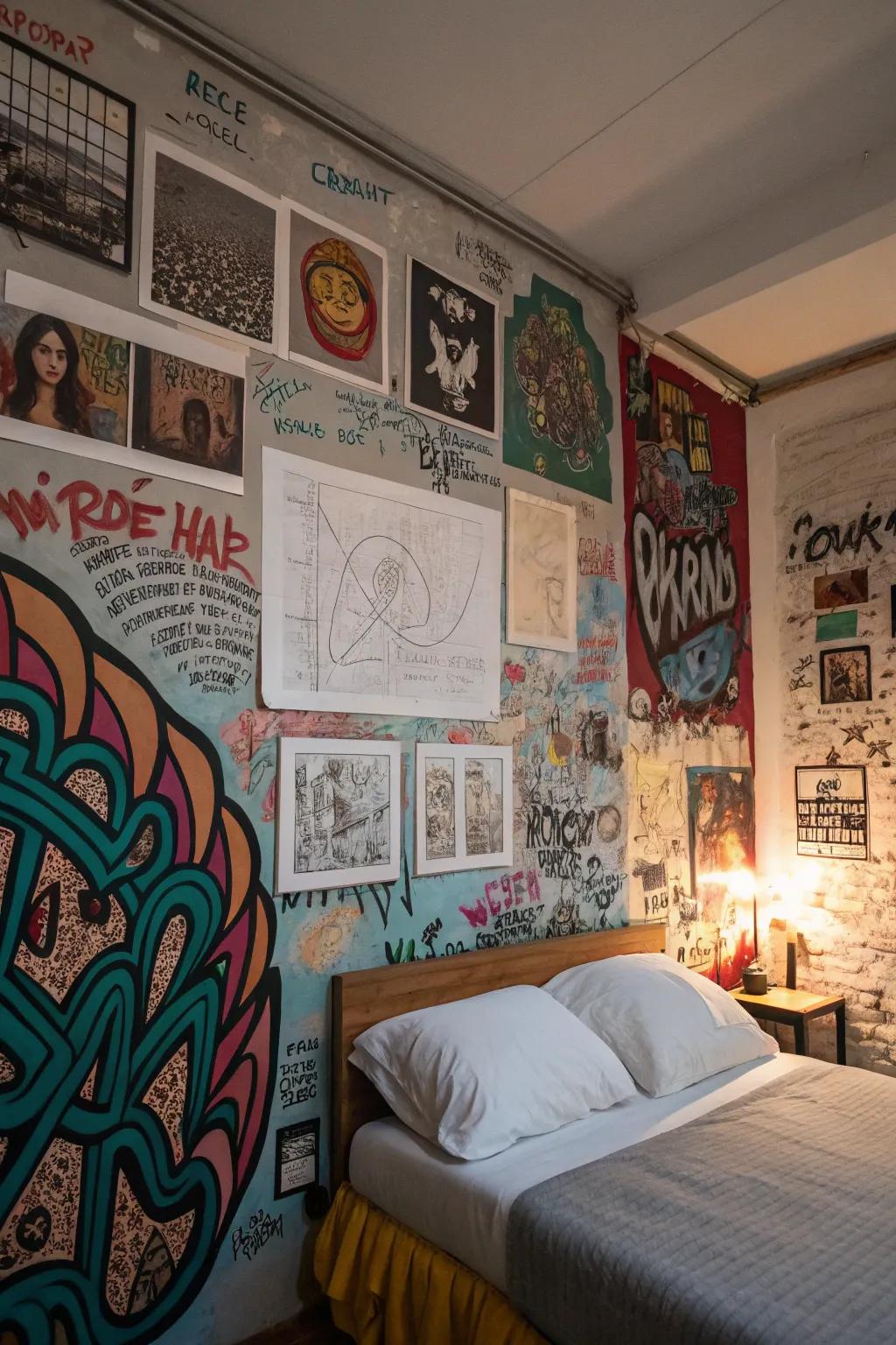 Showcase your creative talent with street art and freehand artwork on your walls.