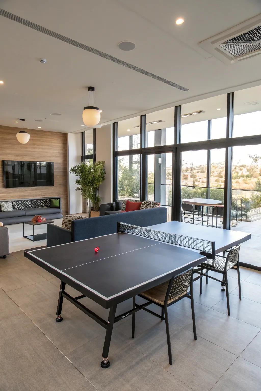 Adaptable surfaces offer versatility in your rec room.
