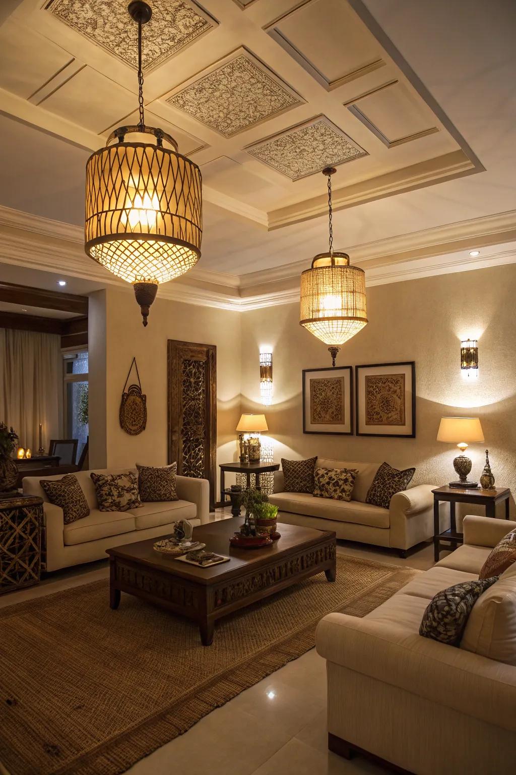 Layered lighting improves mood and perceived depth.