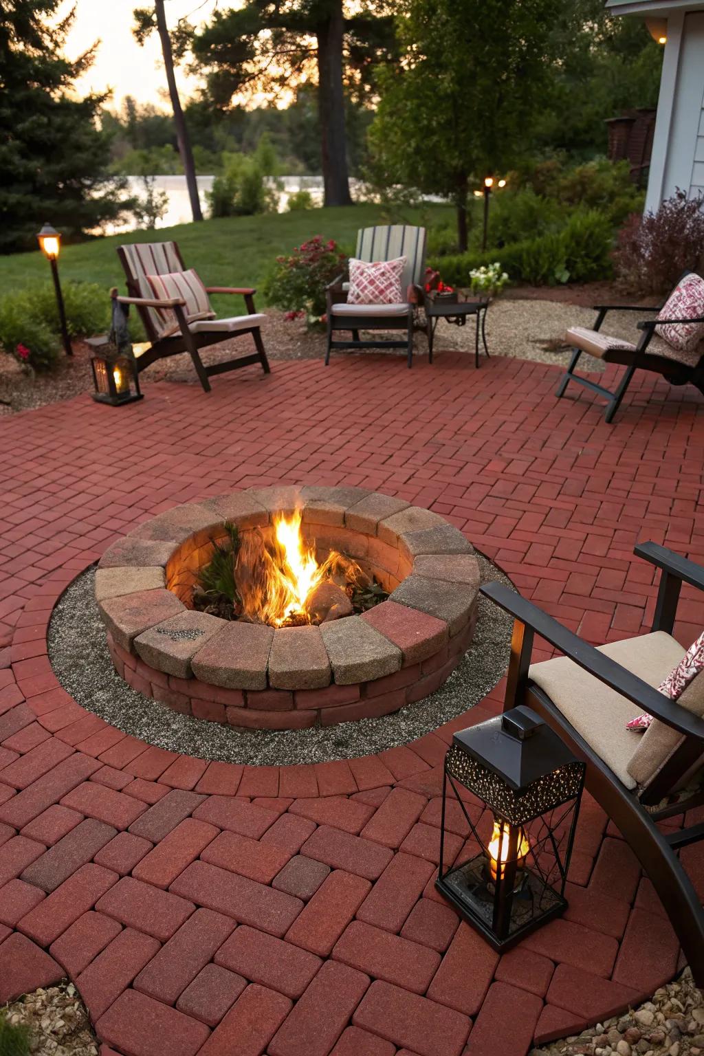 A fire pit introduces warmth and a core element to your patio.