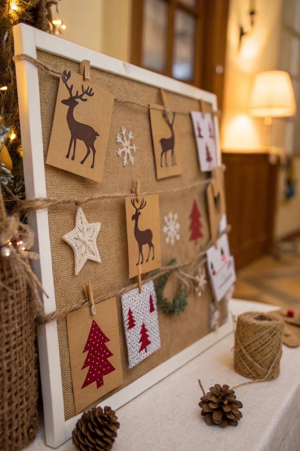 Countryside elegance with reindeer and natural components.