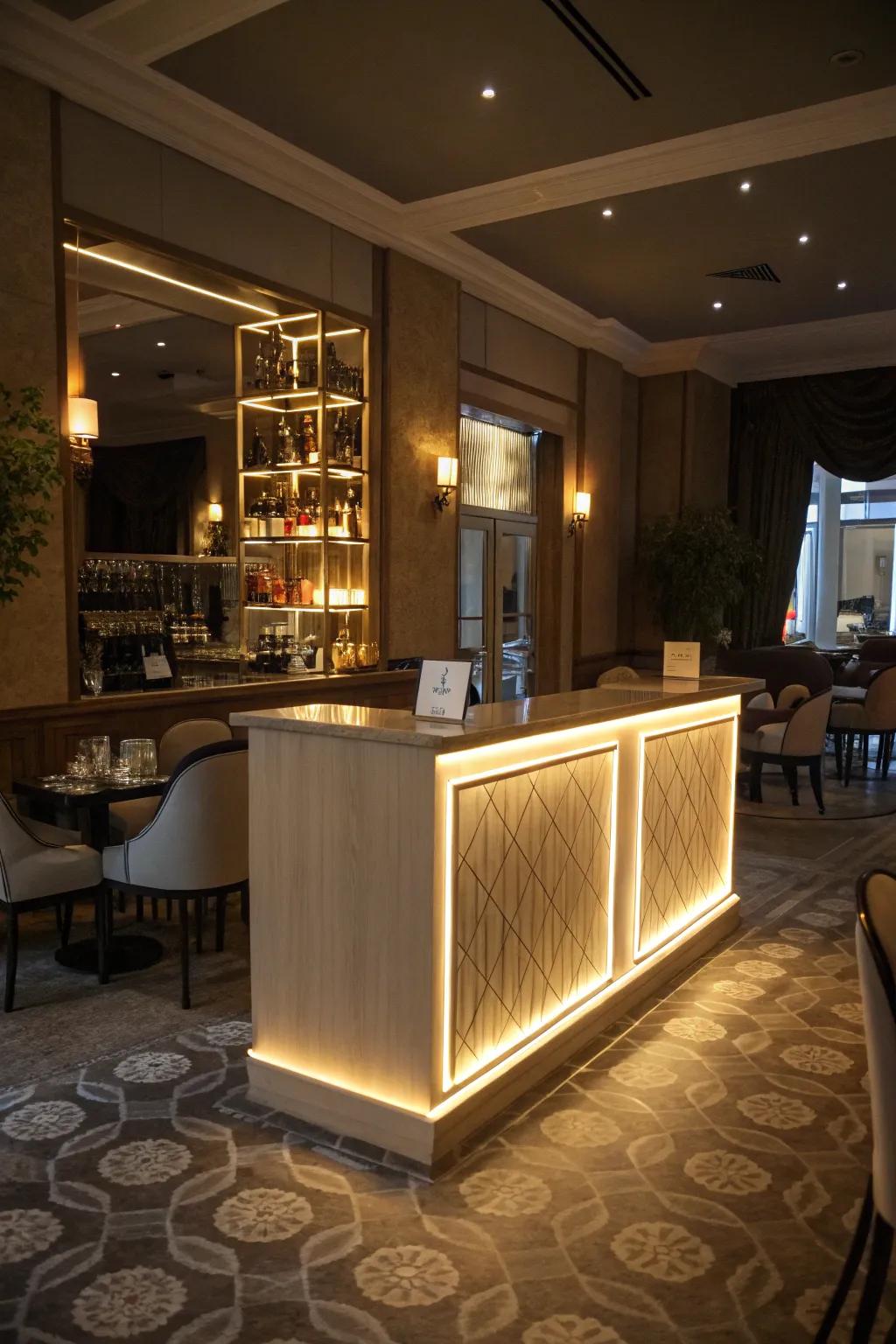 Integrated lighting subtly enhances the appeal of your station.