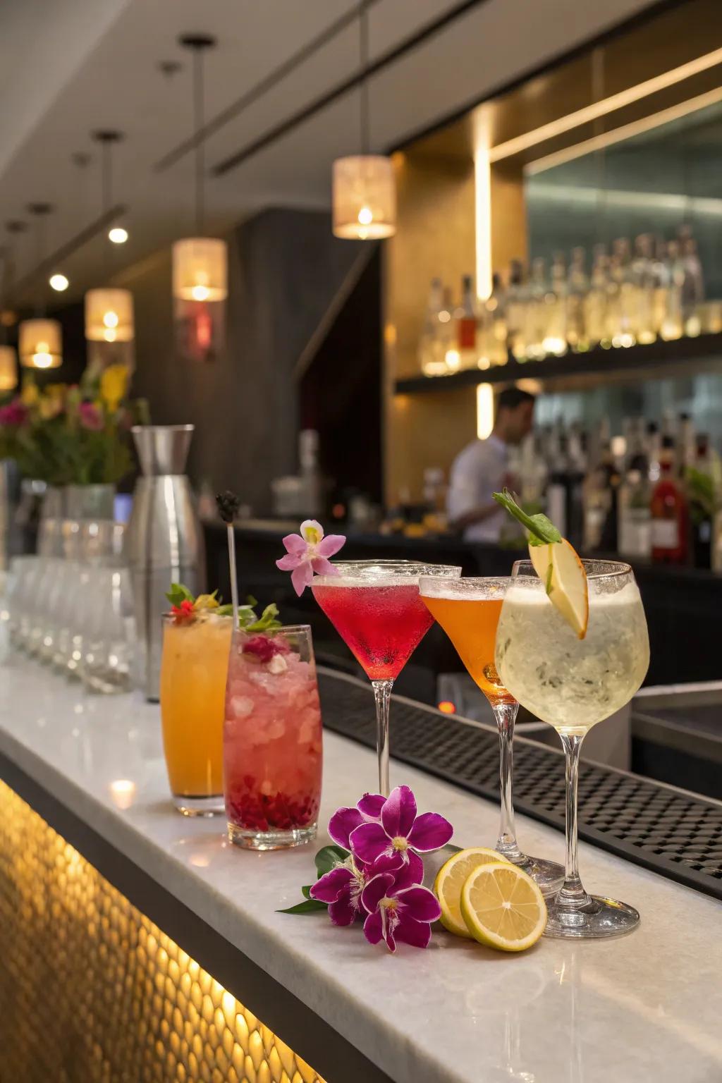 Specialty cocktails prepared for the retirement celebration.