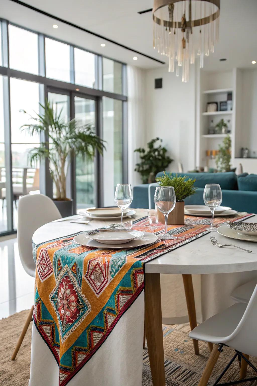 Table sashes introduce color and flair.