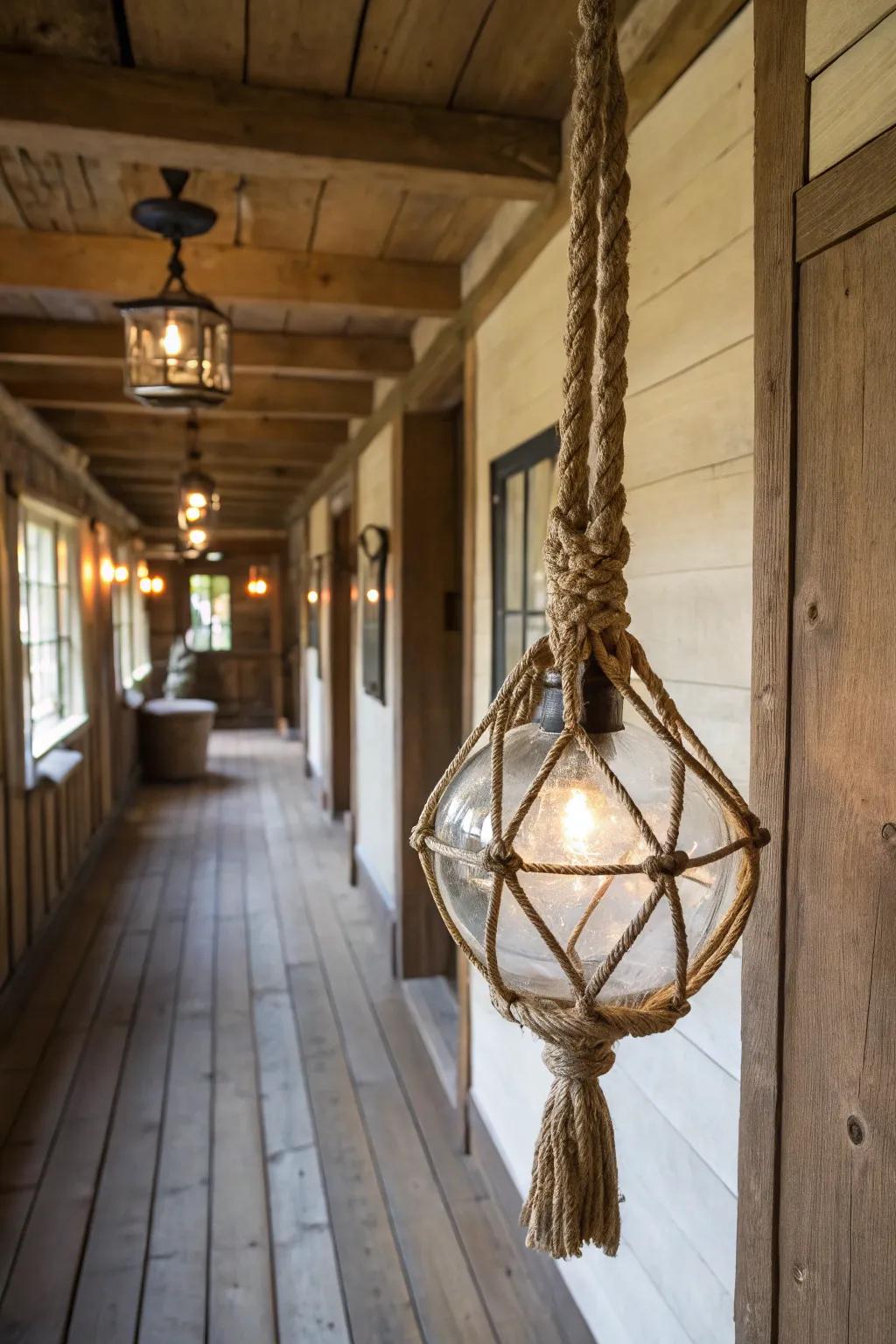 Vitreous material and twine constituents fabricate an industrial countryside visage within this corridor.