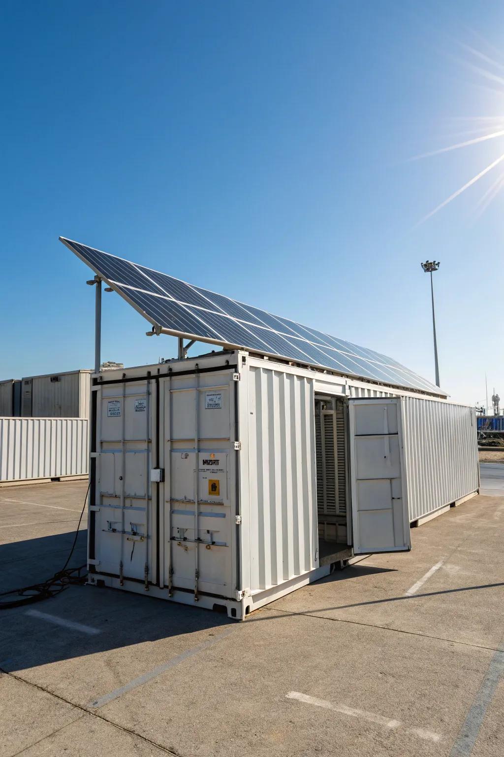Harness the sun's energy with a roof that features integrated solar panels.