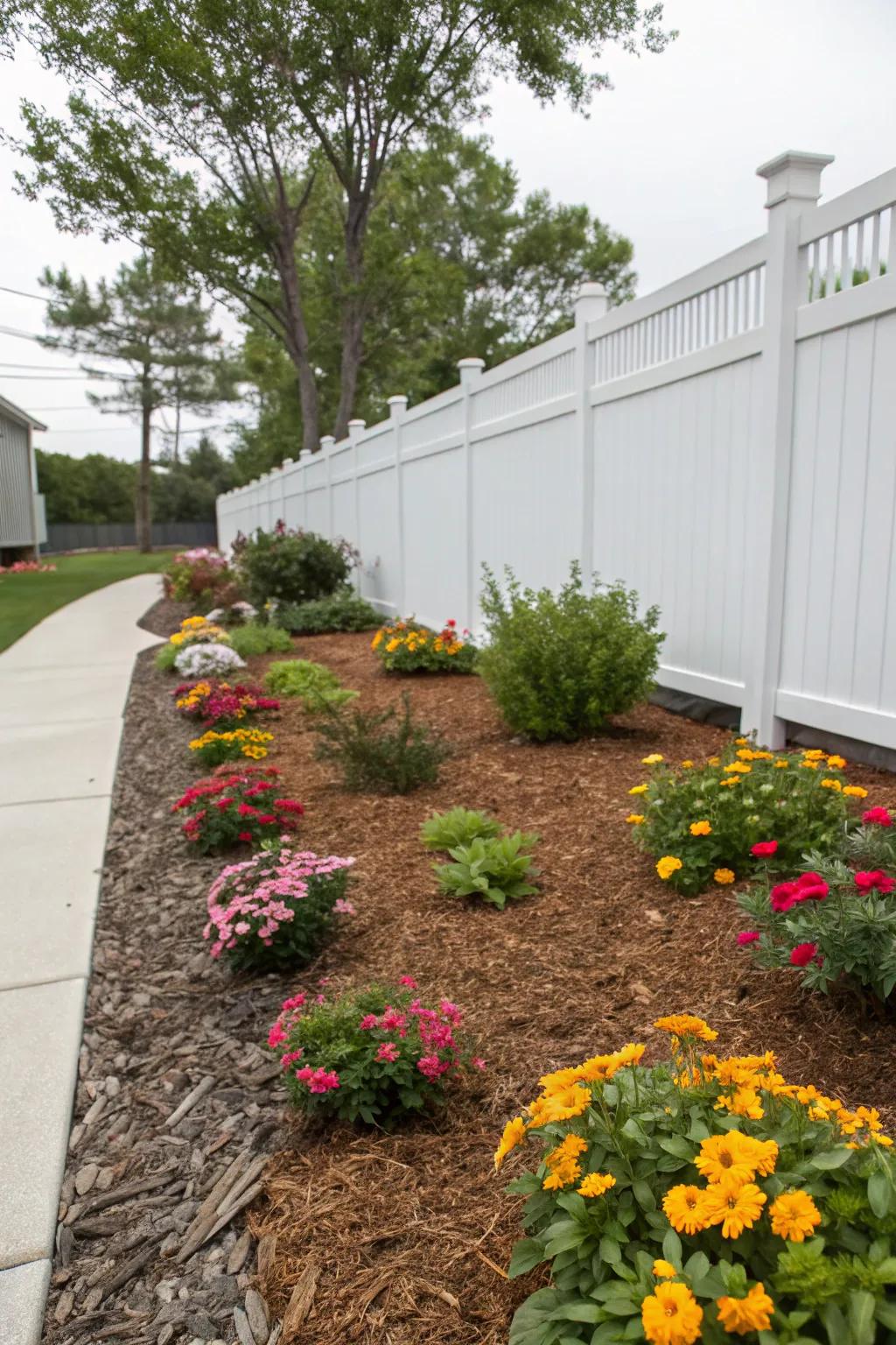 Mulch enhances both the practicality and visual beauty of your side yard.