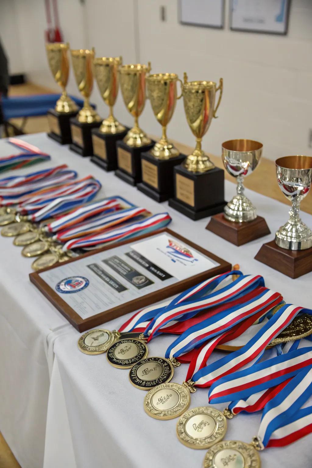 Medals and awards proudly presented pay tribute to perseverance and talent.