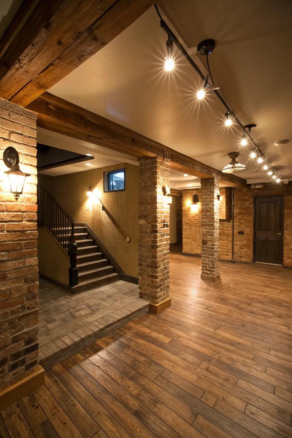 Ample illumination transforms your basement into a welcoming hideaway.