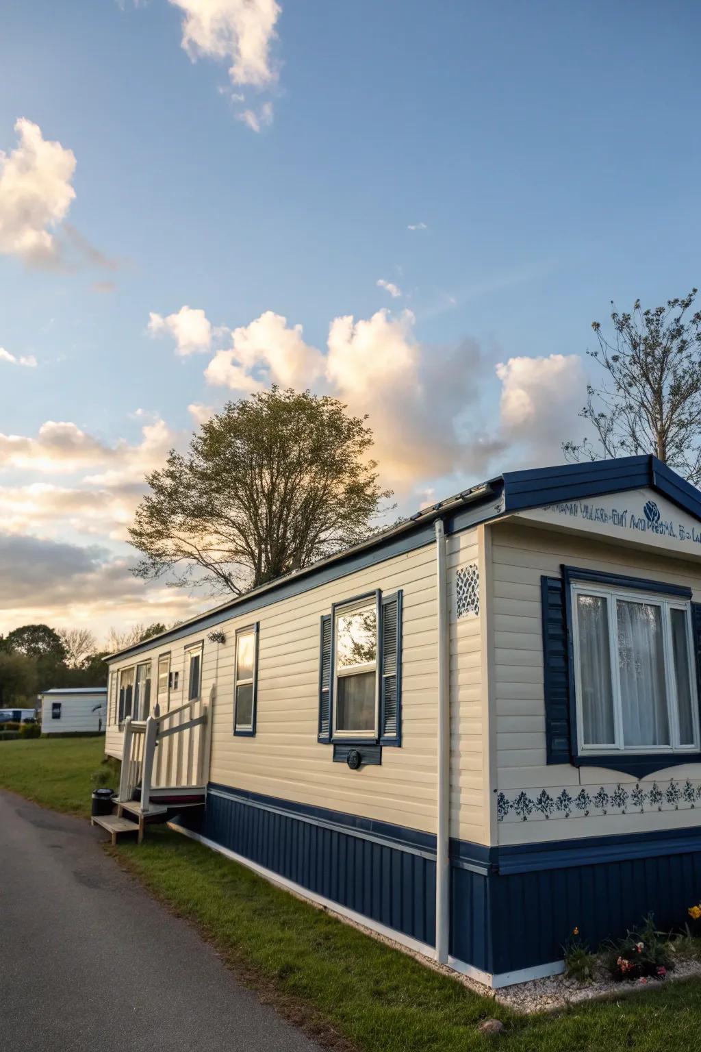 Dual-tone methods infuse depth and fascination into your mobile home's layout.