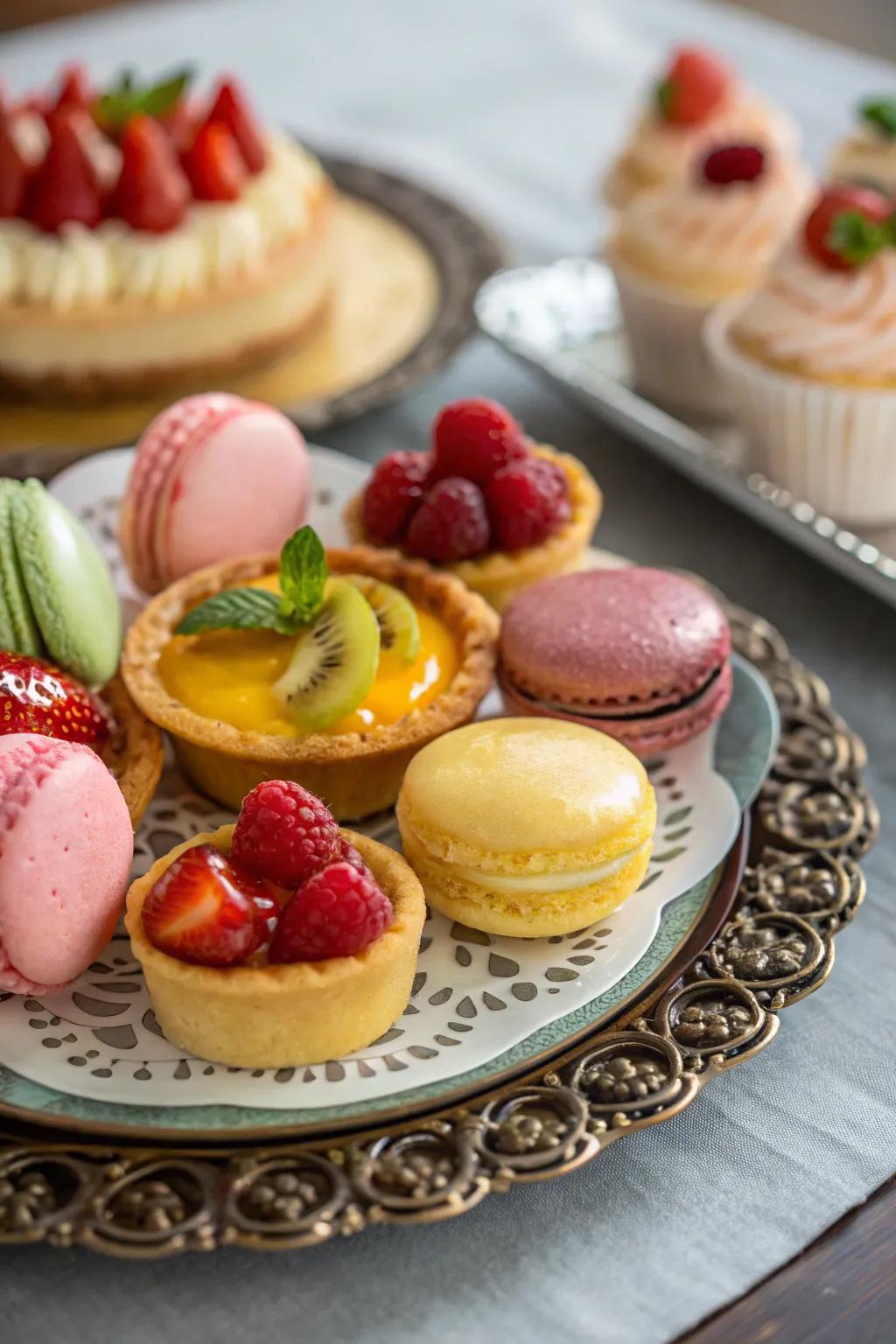 Miniature pastries furnish a delightful treat for guests.