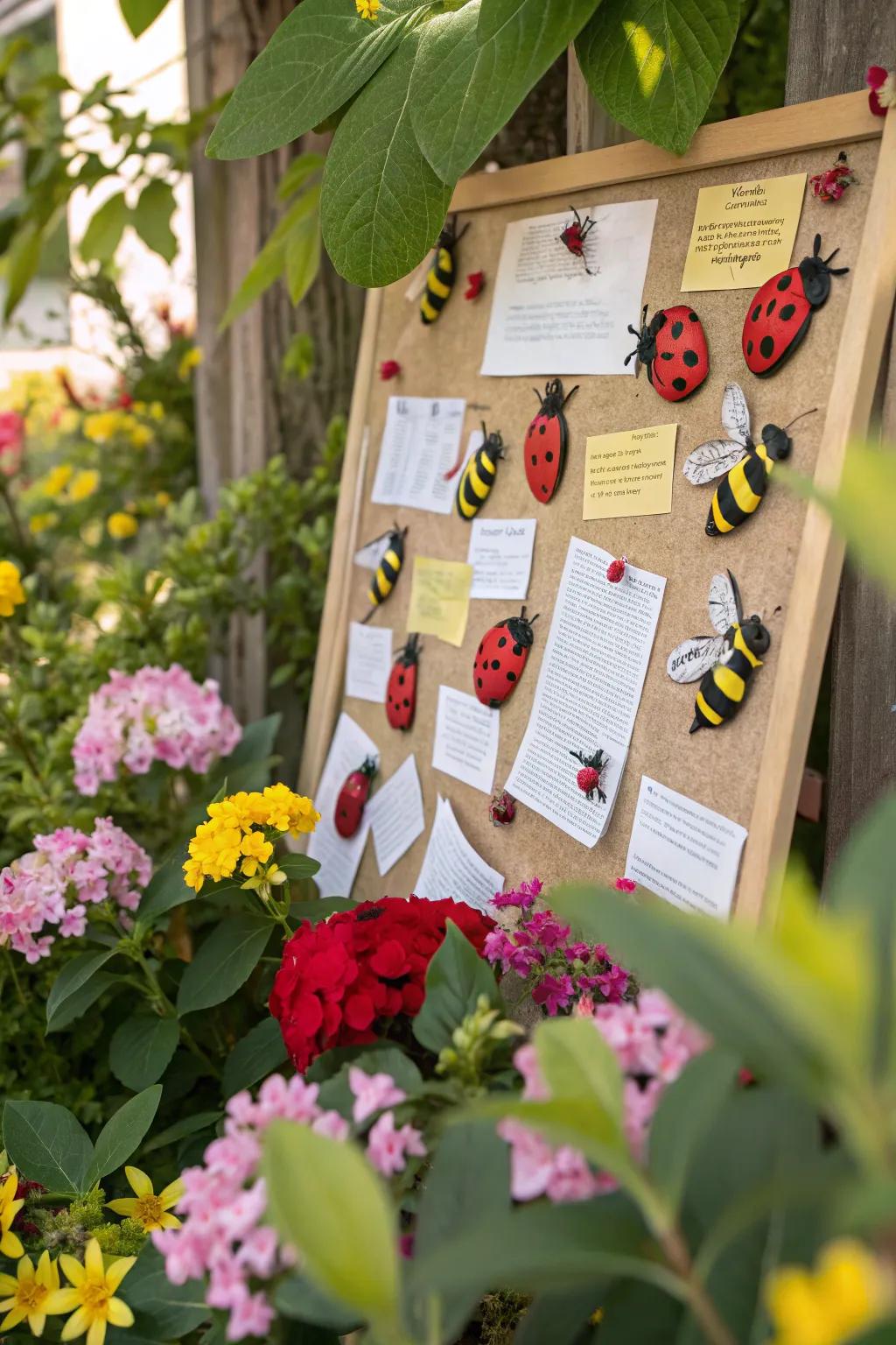 Bees and ladybugs including appeal to the spring bulletin board.