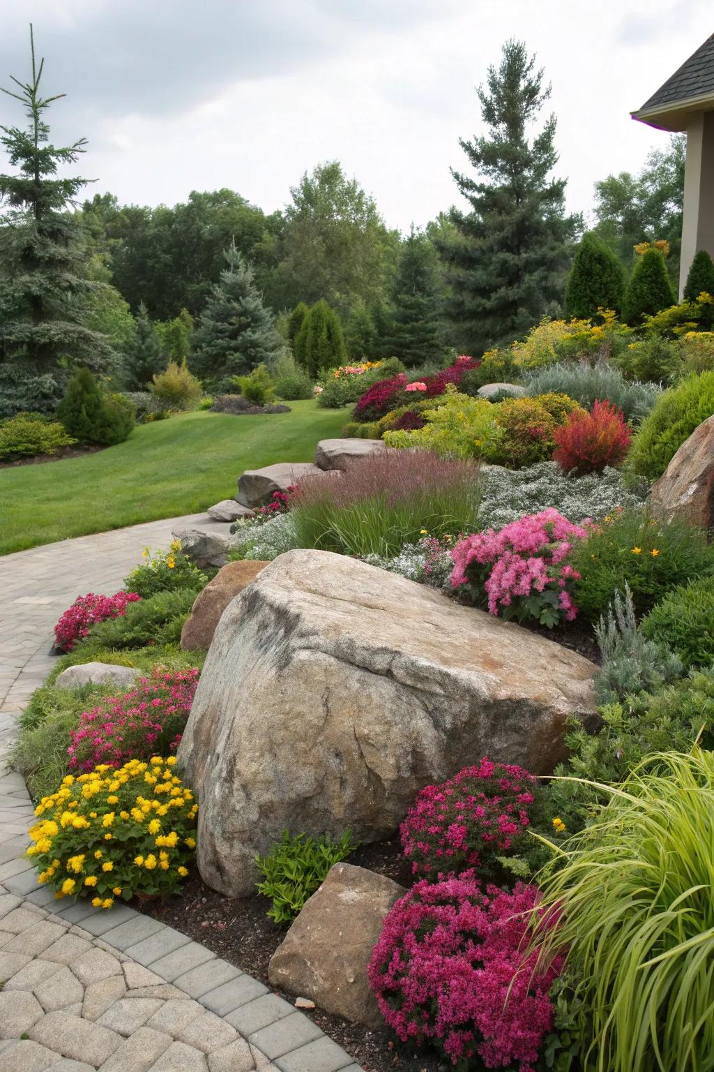 Bring drama to your garden with impressive rock embellishments.