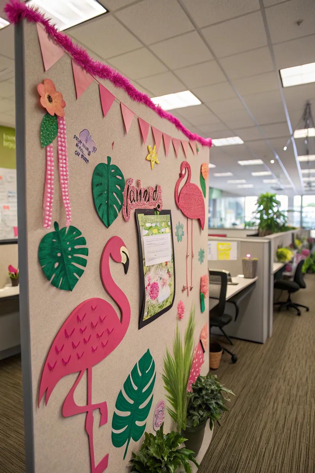 Incorporate an element of fun to your board using a flamingo fun theme.