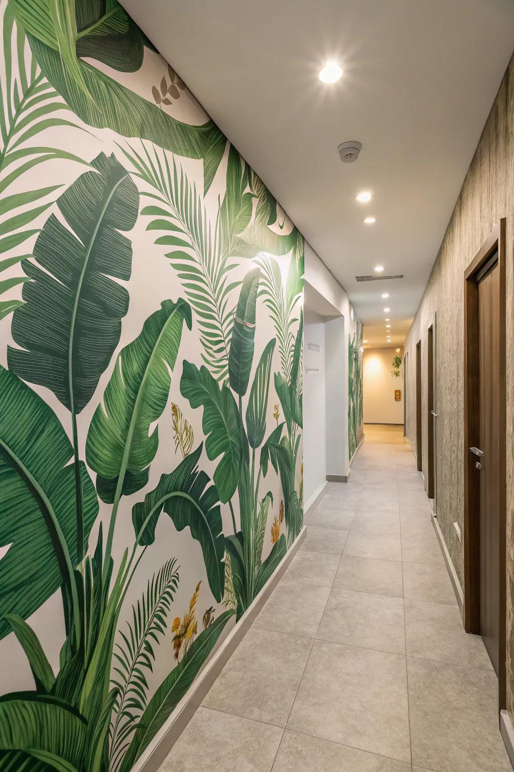 Accept the environment with vegetation wall covering.