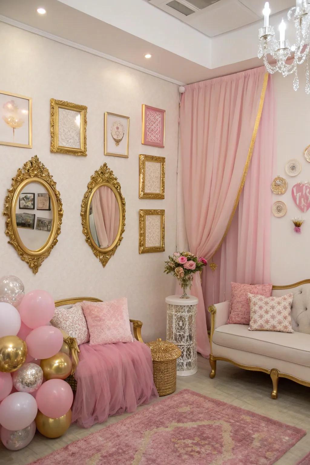 A cohesive color theme brings the room decor together.