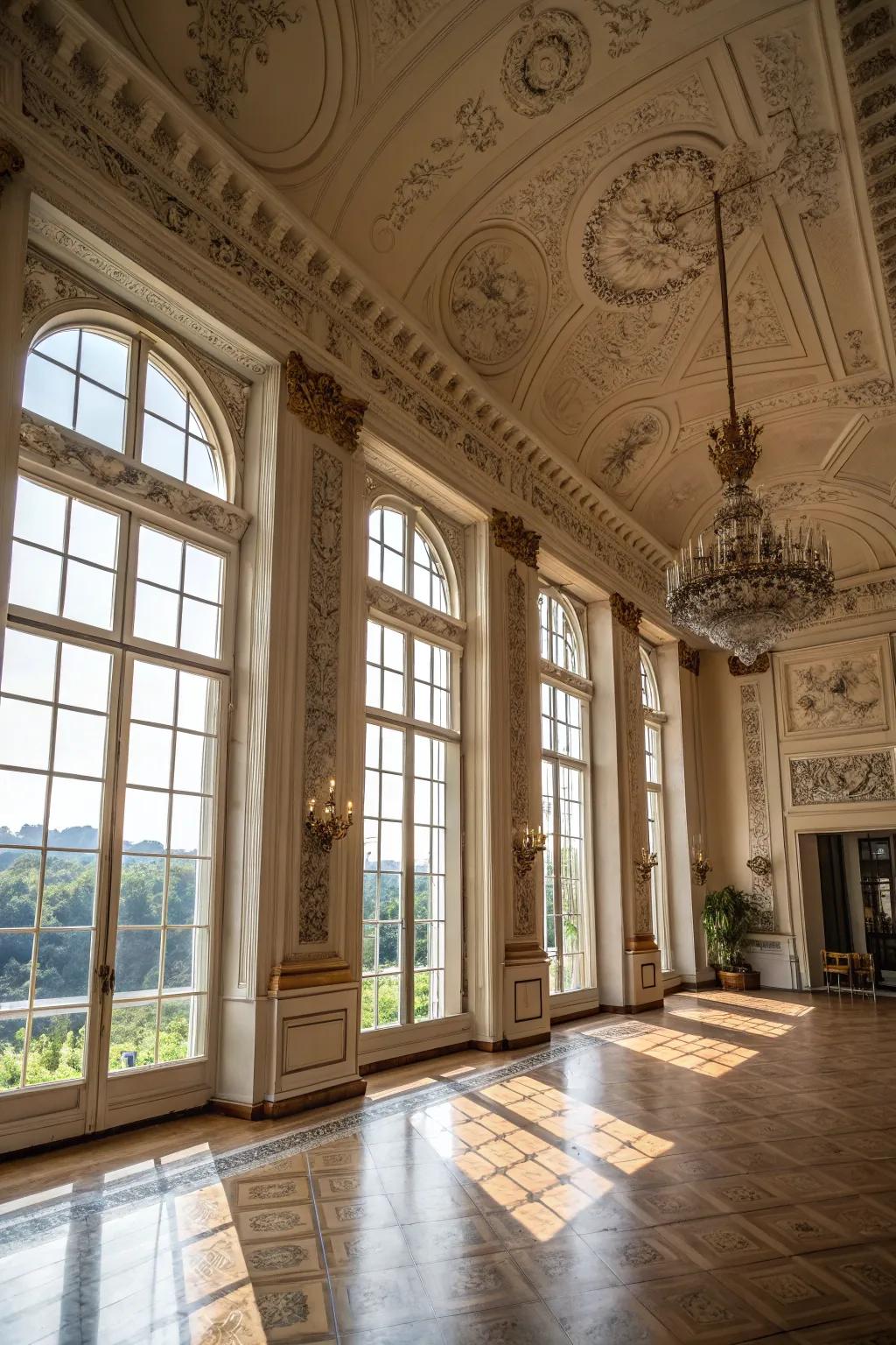 Architectural attributes that accentuate window verticality.